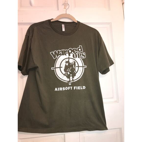 WARPED OPS AIRSOFT Field Men"s Tee Shirt XL Grey Graphic Logo - Picture 1 of 16